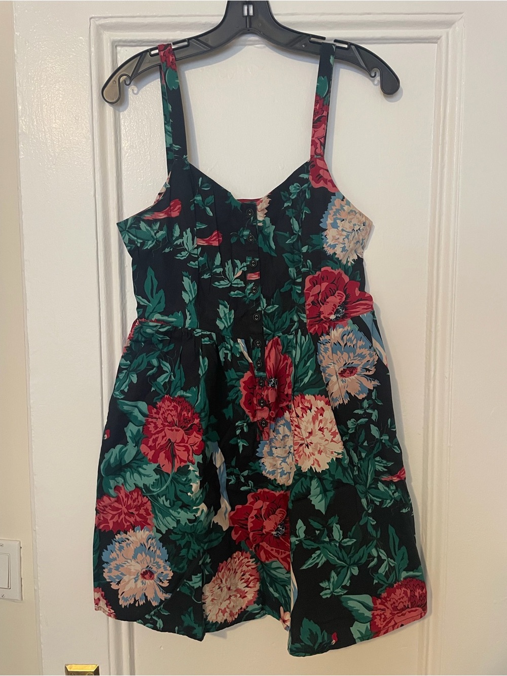 Kimchi Blue/Urban Outfitters Fit and Flare floral button front mini dress